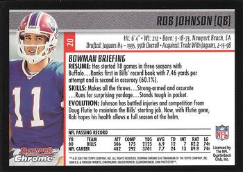 2001 Bowman Chrome #20 Rob Johnson Back