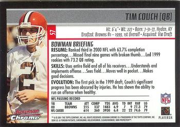 2001 Bowman Chrome #57 Tim Couch Back