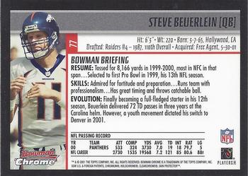 2001 Bowman Chrome #77 Steve Beuerlein Back