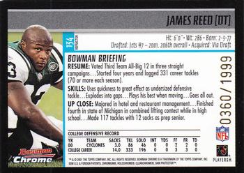 2001 Bowman Chrome #134 James Reed Back