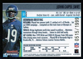 2001 Bowman Chrome #151 John Capel Back