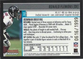 2001 Bowman Chrome #245 Ronald Flemons Back