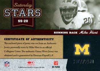 2008 Donruss Classics - Saturday Stars Jerseys #SS-20 Mike Hart Back