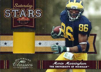 2008 Donruss Classics - Saturday Stars Jerseys Prime #SS-22 Mario Manningham Front