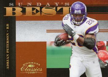 2008 Donruss Classics - Sunday's Best Gold #SB-9 Adrian Peterson Front
