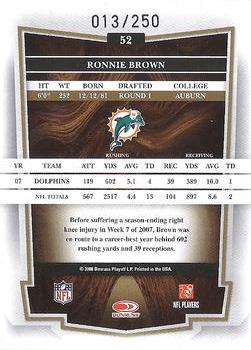 2008 Donruss Classics - Timeless Tributes Bronze #52 Ronnie Brown Back