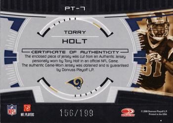 2008 Donruss Elite - Prime Targets Jerseys #PT-7 Torry Holt Back