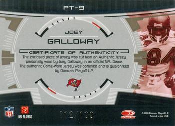 2008 Donruss Elite - Prime Targets Jerseys #PT-9 Joey Galloway Back