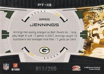2008 Donruss Elite - Prime Targets Red #PT-13 Greg Jennings Back