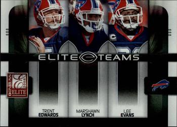 2008 Donruss Elite - Elite Teams Black #ET-6 Trent Edwards / Marshawn Lynch / Lee Evans  Front