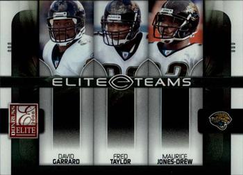 2008 Donruss Elite - Elite Teams Black #ET-13 David Garrard / Fred Taylor / Maurice Jones-Drew  Front