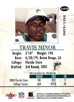 2001 Fleer Authority #123 Travis Minor Back