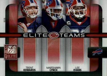 2008 Donruss Elite - Elite Teams Red #ET-6 Trent Edwards / Marshawn Lynch / Lee Evans Front