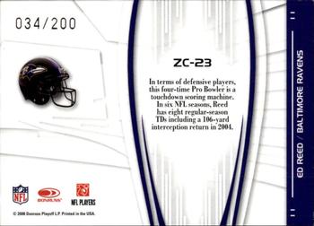 2008 Donruss Elite - Zoning Commission Red #ZC-23 Ed Reed Back