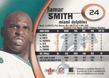 2001 Fleer E-X #24 Lamar Smith Back