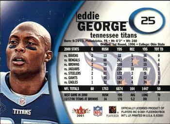 2001 Fleer E-X #25 Eddie George Back