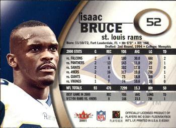 2001 Fleer E-X #52 Isaac Bruce Back