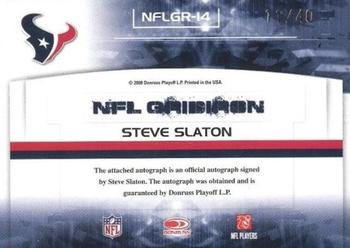 2008 Donruss Gridiron Gear - NFL Gridiron Rookie Signatures #NFLGR-14 Steve Slaton Back