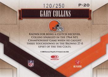 2008 Donruss Gridiron Gear - Performers Silver #P-20 Gary Collins Back