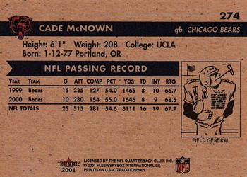 2001 Fleer Tradition Glossy #274 Cade McNown Back