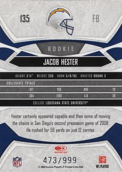 2008 Donruss Gridiron Gear - Retail Rookies #135 Jacob Hester Back