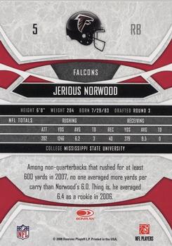 2008 Donruss Gridiron Gear - Silver Holofoil #5 Jerious Norwood Back