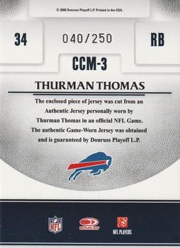 2008 Donruss Threads - Century Collection Materials #CCM-3 Thurman Thomas Back