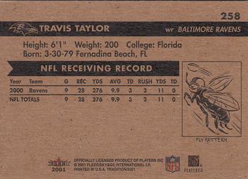 2001 Fleer Tradition #258 Travis Taylor Back