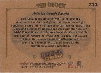 2001 Fleer Tradition #311 Tim Couch Back
