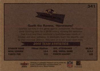 2001 Fleer Tradition #341 Baltimore Ravens Back