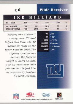 2001 Leaf Certified Materials #36 Ike Hilliard Back