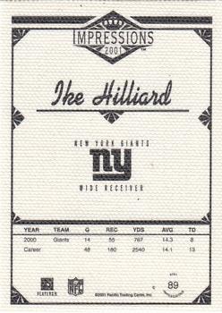 2001 Pacific Canvas Impressions #89 Ike Hilliard Back