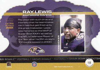 2001 Pacific Crown Royale #18 Ray Lewis Back