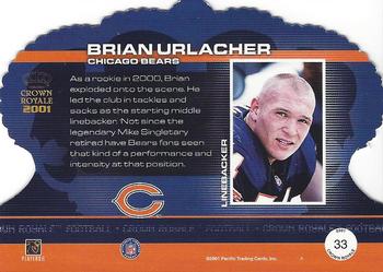 2001 Pacific Crown Royale #33 Brian Urlacher Back