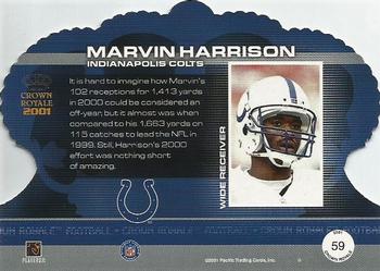 2001 Pacific Crown Royale #59 Marvin Harrison Back