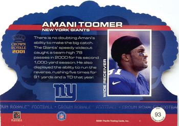 2001 Pacific Crown Royale #93 Amani Toomer Back