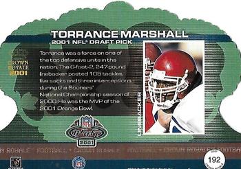 2001 Pacific Crown Royale #192 Torrance Marshall Back