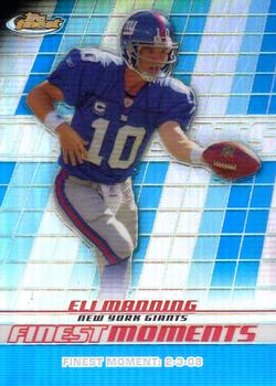 2008 Finest - Moments Blue Refractors #FM-EM Eli Manning Front