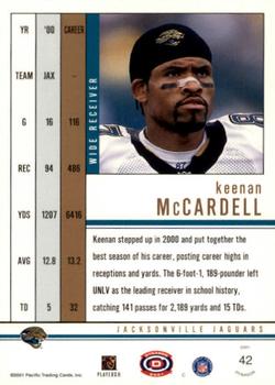 2001 Pacific Dynagon #42 Keenan McCardell Back