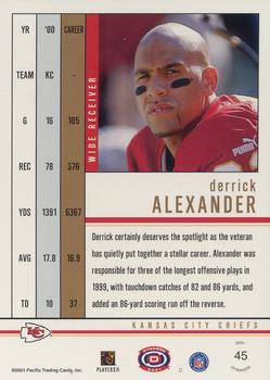 2001 Pacific Dynagon #45 Derrick Alexander Back