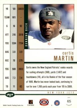 2001 Pacific Dynagon #65 Curtis Martin Back