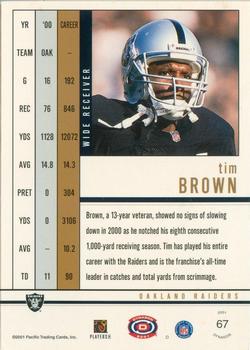 2001 Pacific Dynagon #67 Tim Brown Back