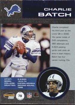 2001 Pacific Invincible #78 Charlie Batch Back