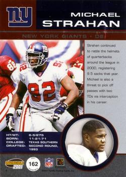 2001 Pacific Invincible #162 Michael Strahan Back