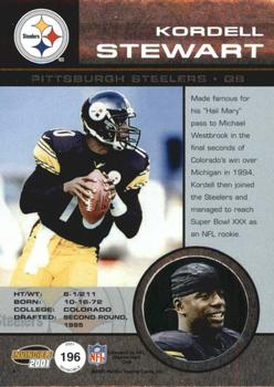 2001 Pacific Invincible #196 Kordell Stewart Back