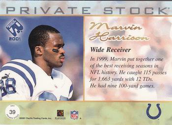 2001 Pacific Private Stock #39 Marvin Harrison Back
