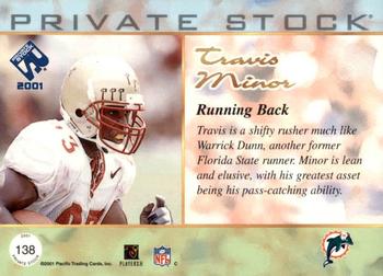 2001 Pacific Private Stock #138 Travis Minor Back