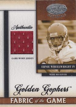 2008 Leaf Certified Materials - Fabric of the Game College #FOGC-37 Ernie Wheelwright IV Front