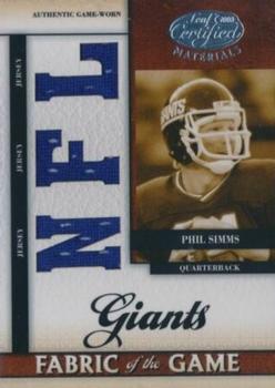 2008 Leaf Certified Materials - Fabric of the Game NFL Die Cut #FOG-57 Phil Simms Front