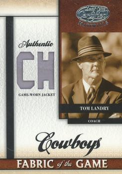 2008 Leaf Certified Materials - Fabric of the Game Position #FOG-69 Tom Landry Front
